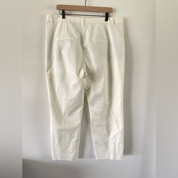 VINCE Avery Wide Leg Italian Chino Pant Size 16 Ivory Stretch Cotton Blend - Picture 9 of 10